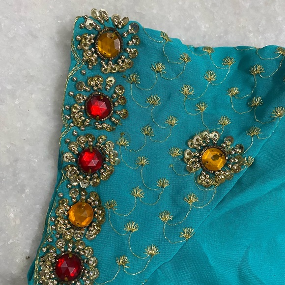 Winsome Looking Multi Stones Saree - Picture 5 of 8